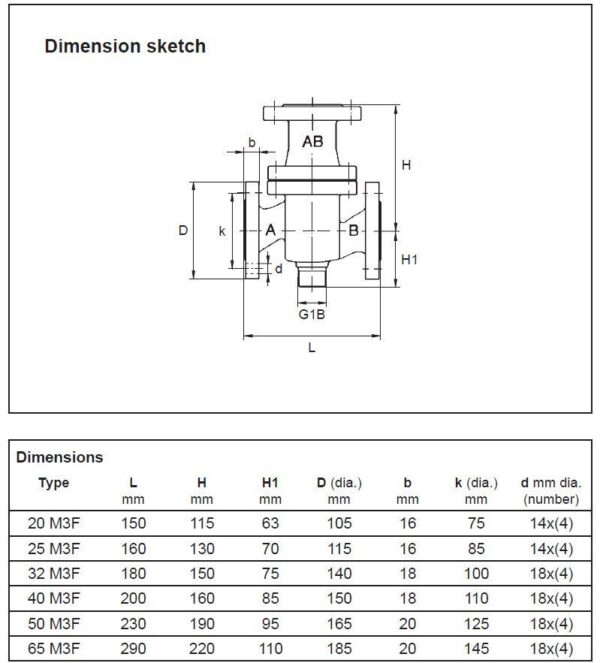 Clorius M3F Three-Way Control Valve (DN20–DN65) - Image 2