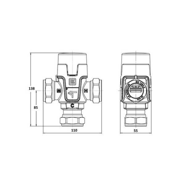LK 551 HydroMix Thermic Mixing Valve - Image 2